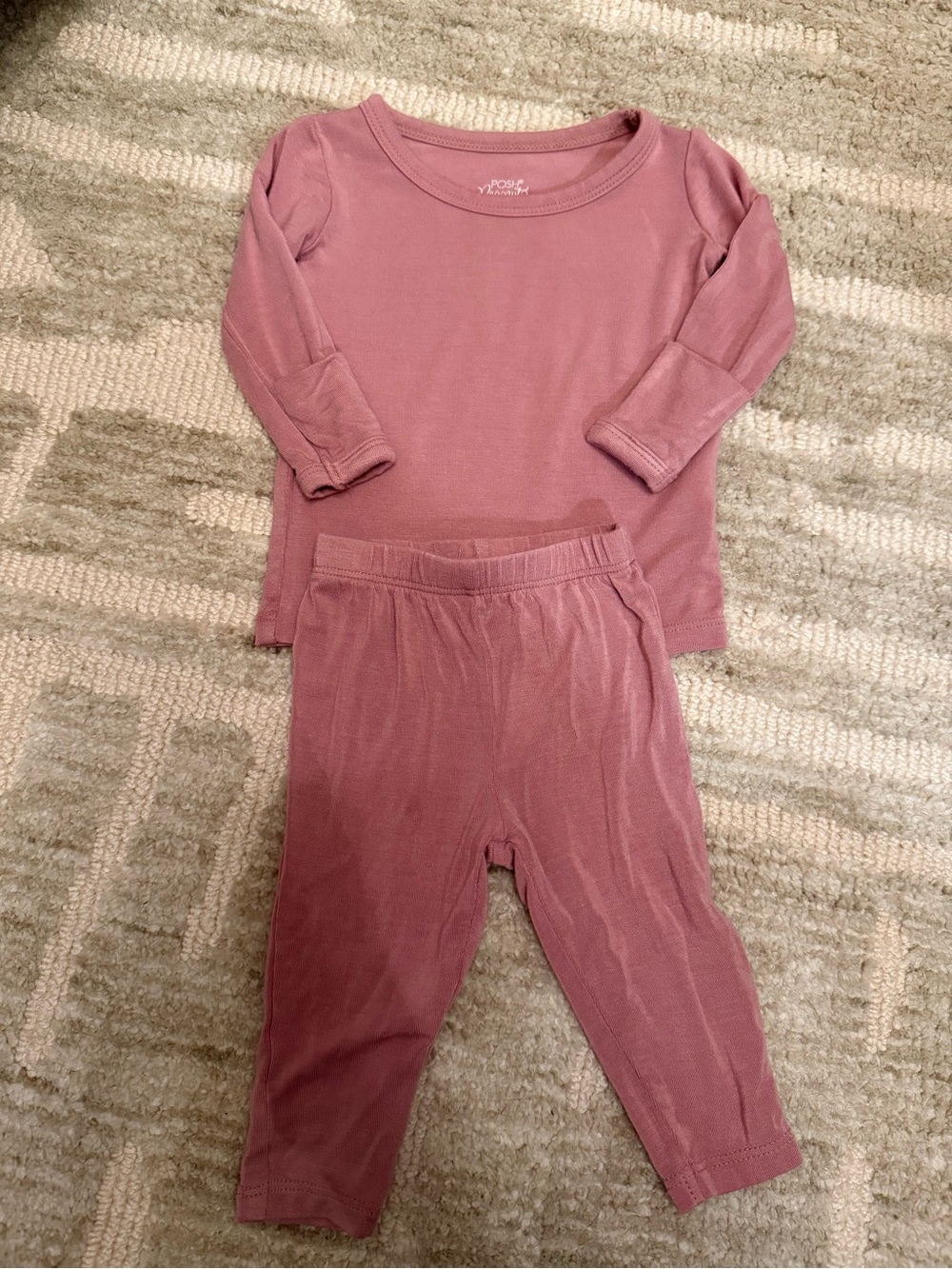 Posh Peanut 0-3 months baby girl two piece outfit pajama set bamboo